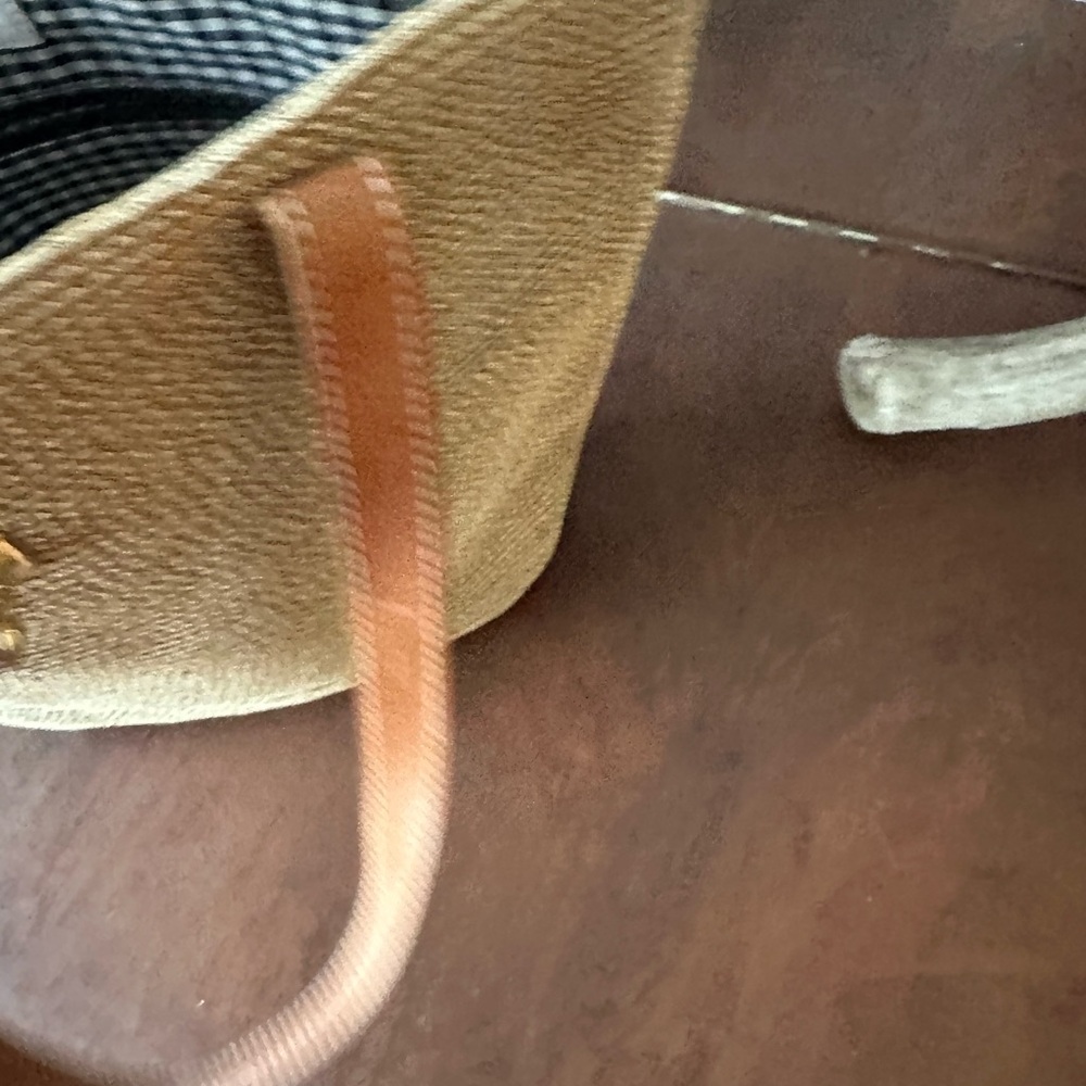 Eric Javits Tan and Brown Tote with Leather Accents - Picture 6 of 8
